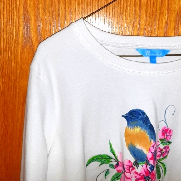 Off-White Sweater with Colorful Bird Design NWOT - Picture 4 of 8